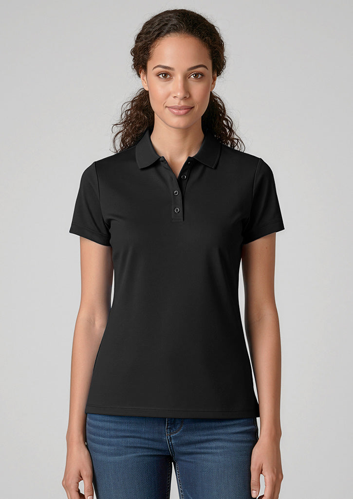 Action Womens Short Sleeve Polo - Black - Model
