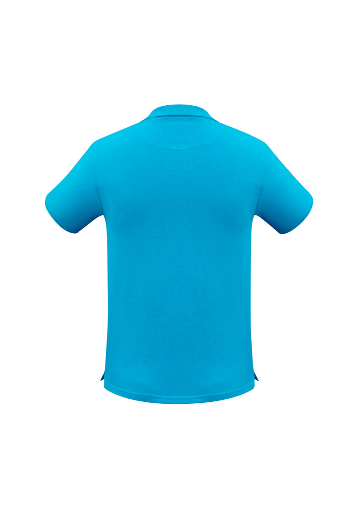 Neon Mens Short Sleeve Polo - Cyan - Back