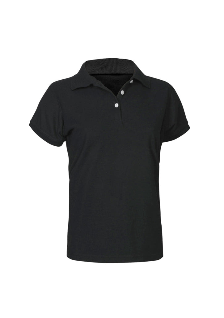 Neon Womens Short Sleeve Polo - Black - Front