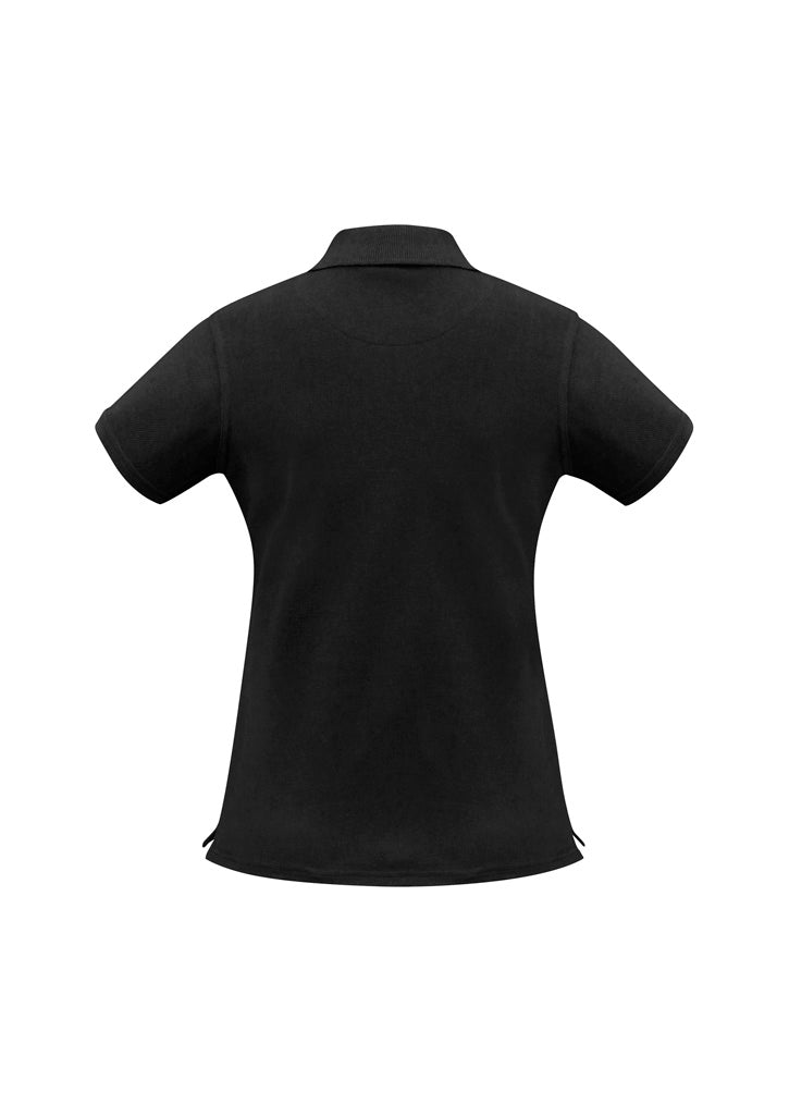 Neon Womens Short Sleeve Polo - Black - Back