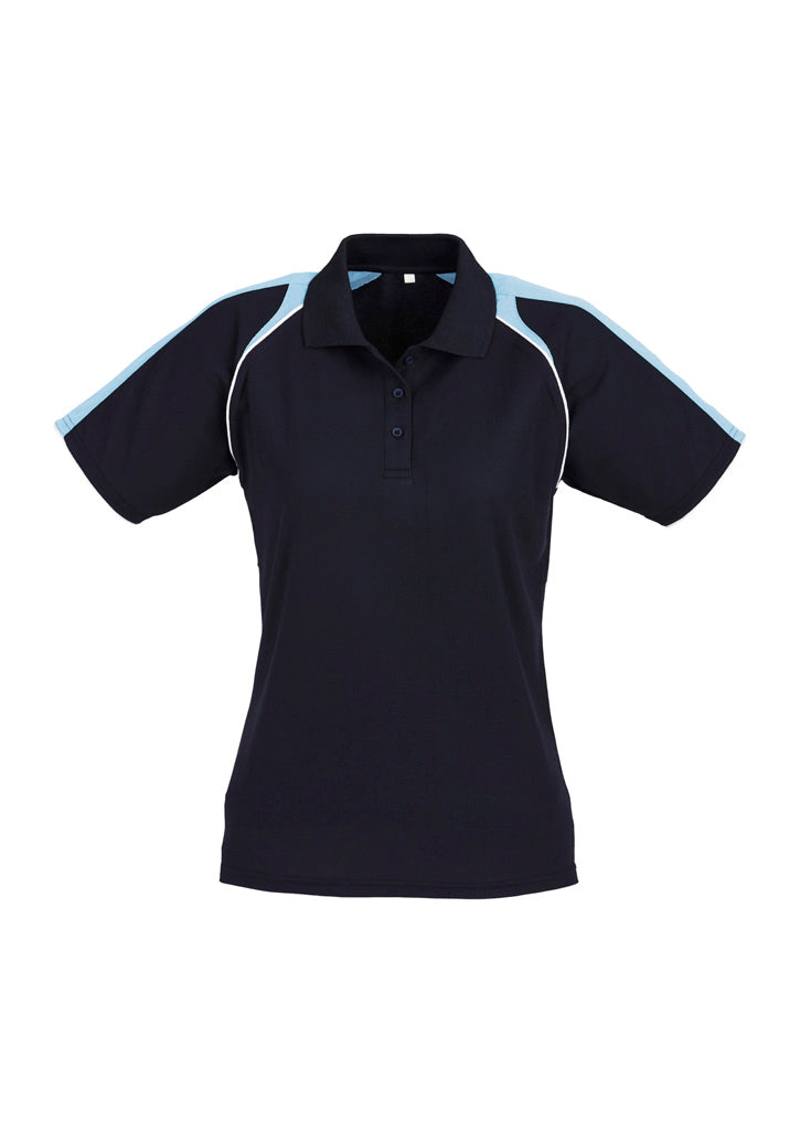 Triton Womens Short Sleeve Polo - Navy/Spring Blue/White - Front