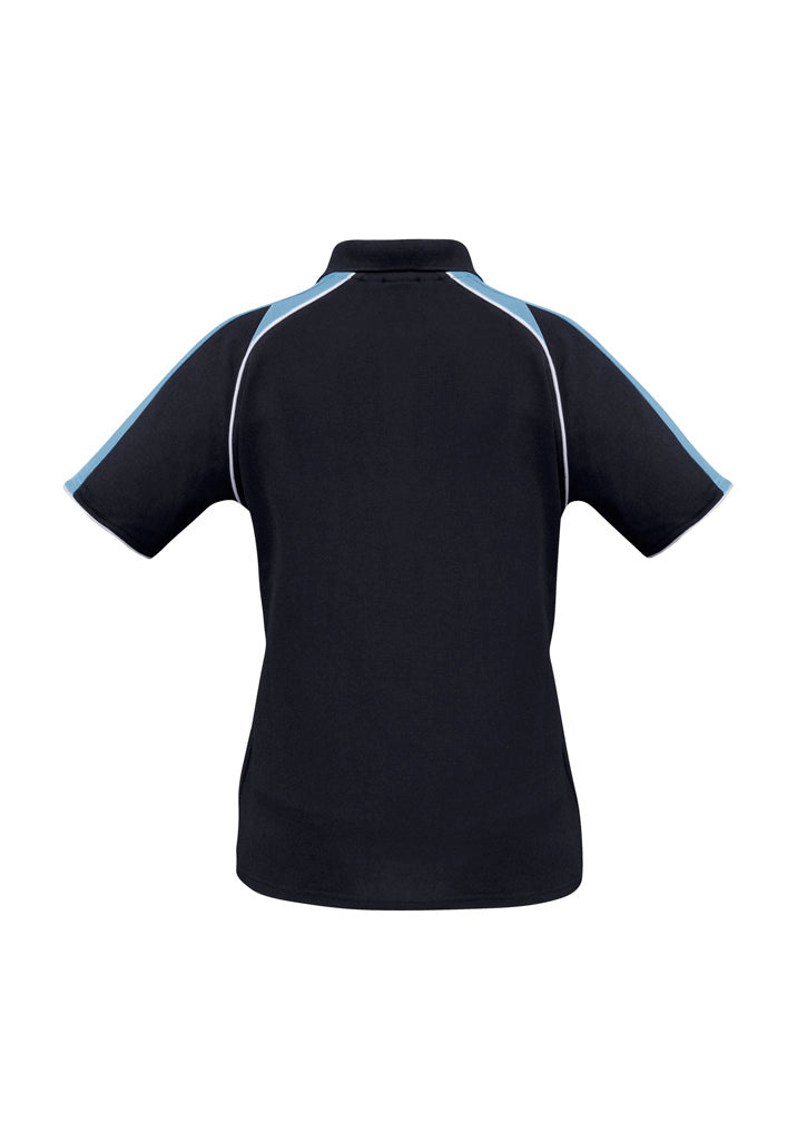 Triton Womens Short Sleeve Polo - Navy/Spring Blue/White - Back