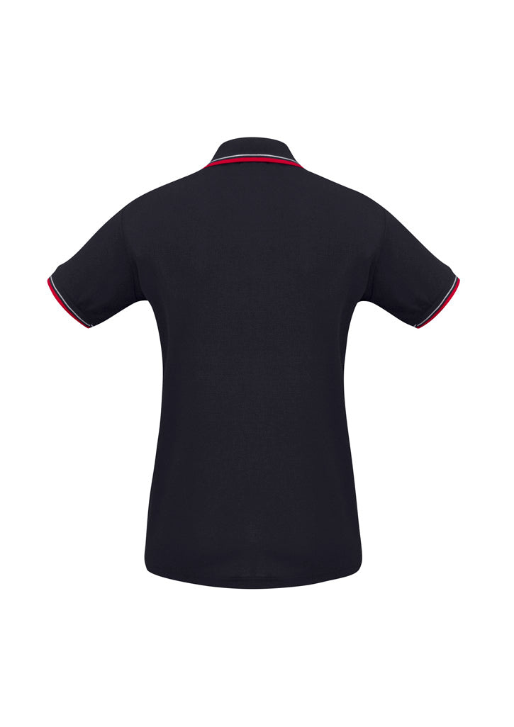 Cambridge Womens Short Sleeve Polo - Navy/Red/White - Back