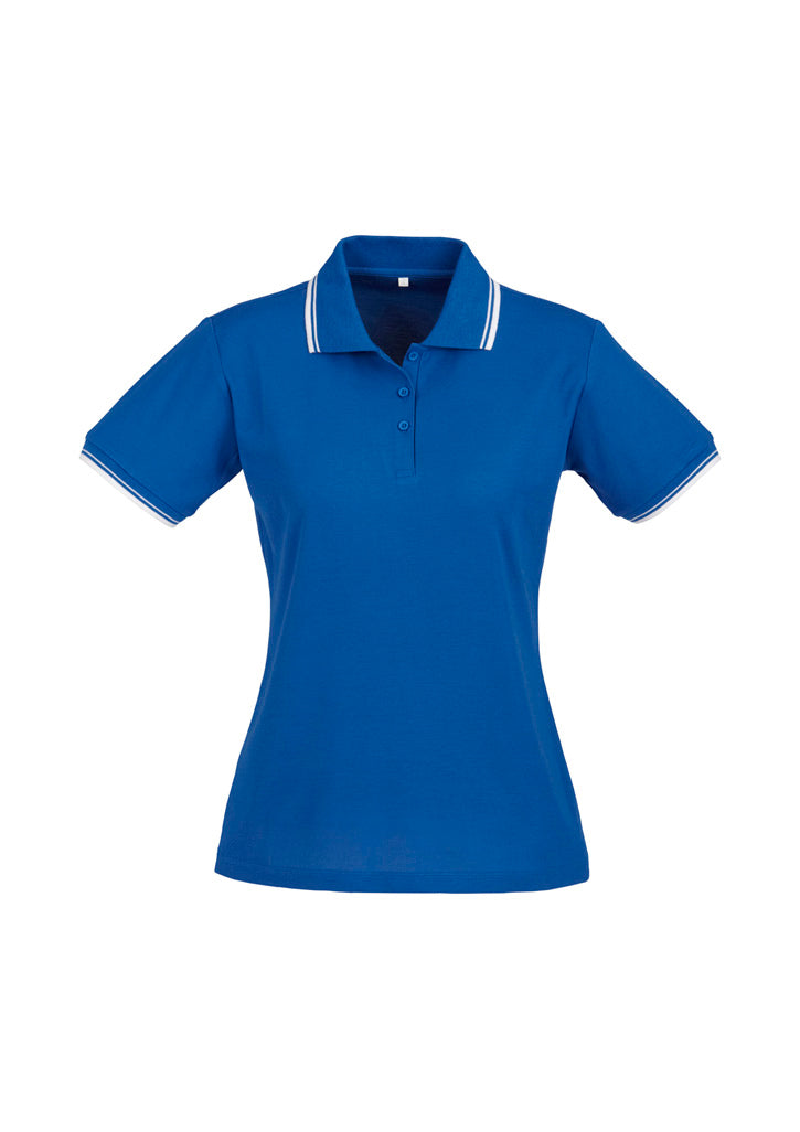 Cambridge Womens Short Sleeve Polo - Royal/White/White - Front