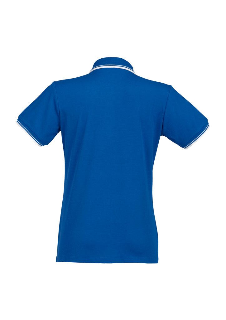 Cambridge Womens Short Sleeve Polo - Royal/White/White - Back