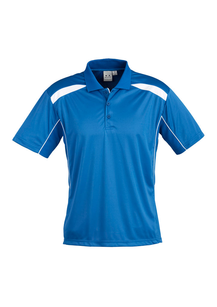 United Mens Short Sleeve Polo - Royal/White - Front