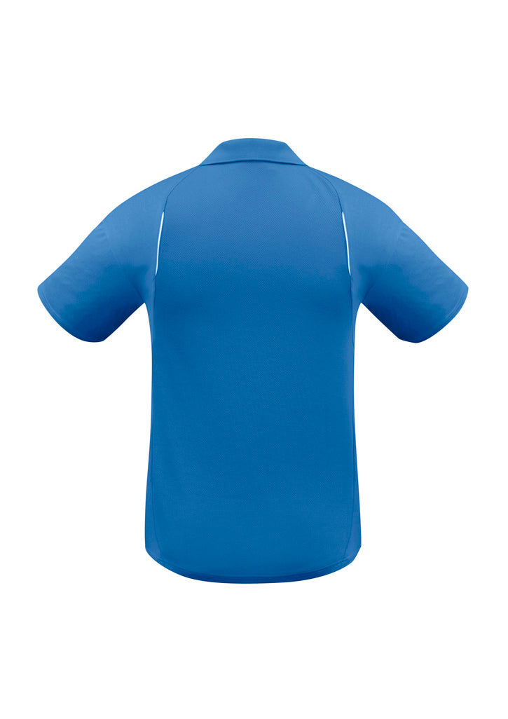 United Mens Short Sleeve Polo - Royal/White - Back