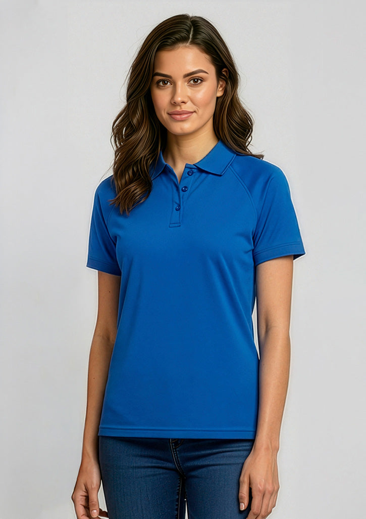 Sprint Womens Short Sleeve Polo - Royal - Model
