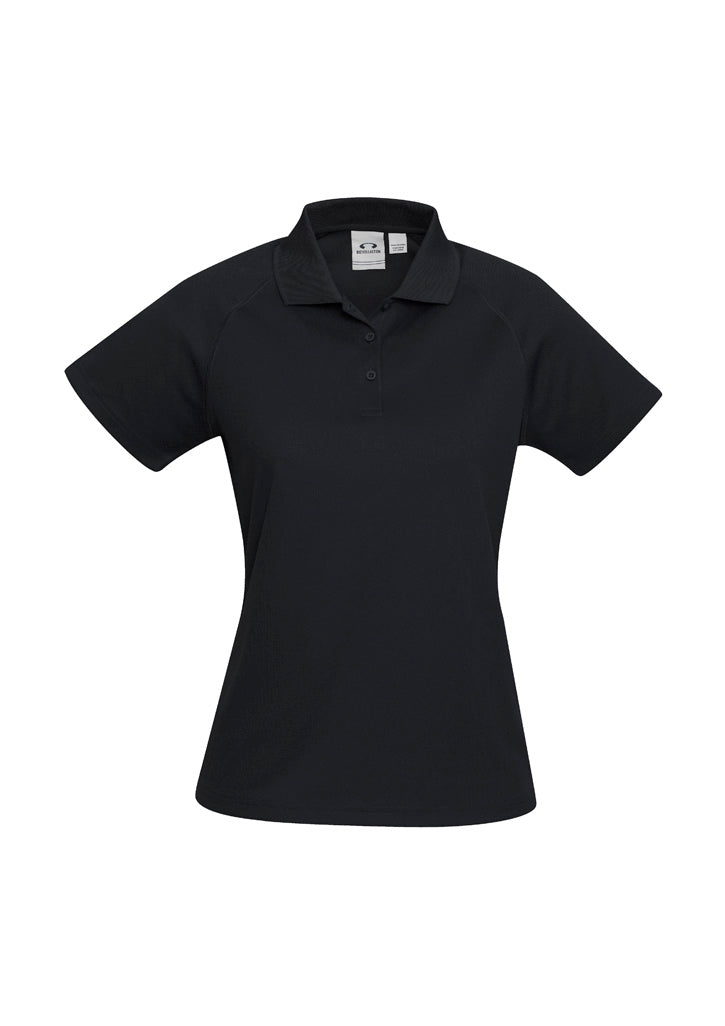 Sprint Womens Short Sleeve Polo - Black - Front