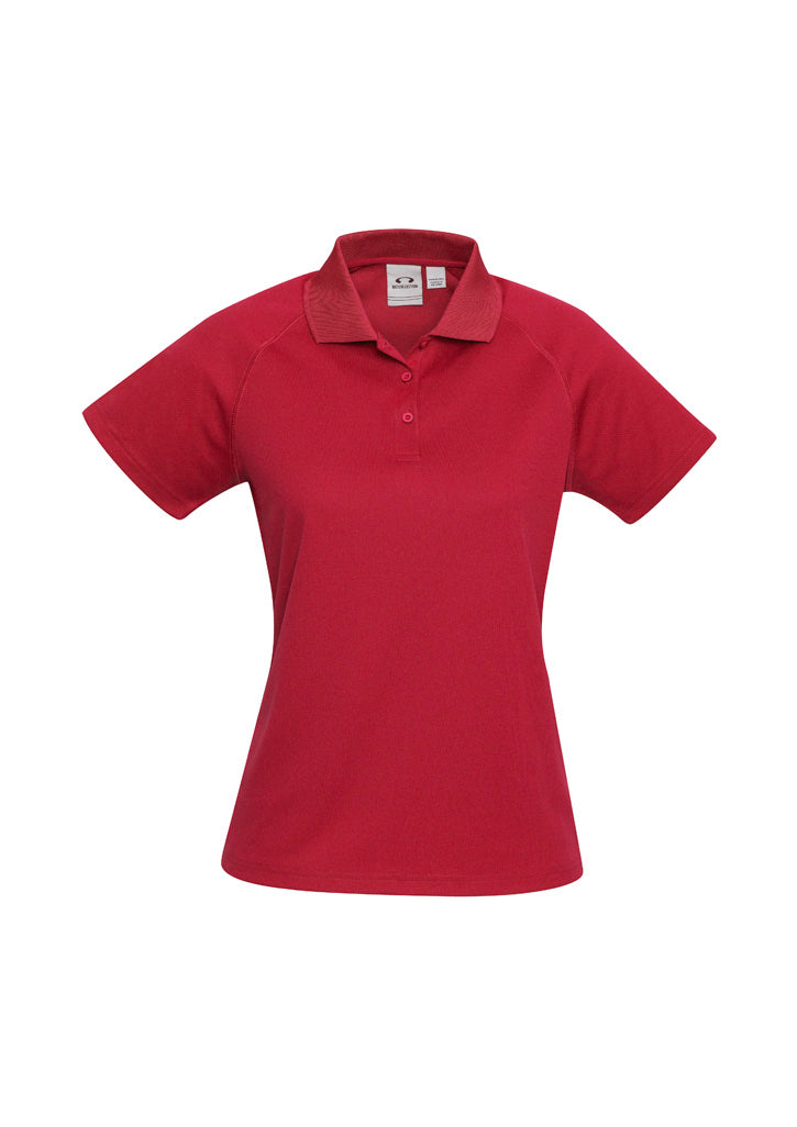 Sprint Womens Short Sleeve Polo - Red - Front