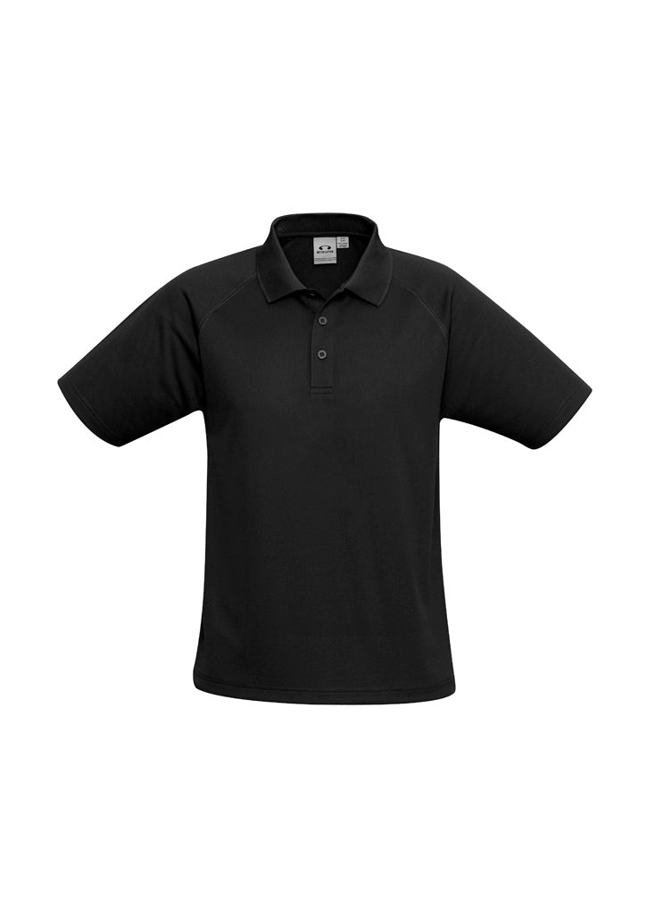 Sprint Mens Short Sleeve Polo - Black - Front