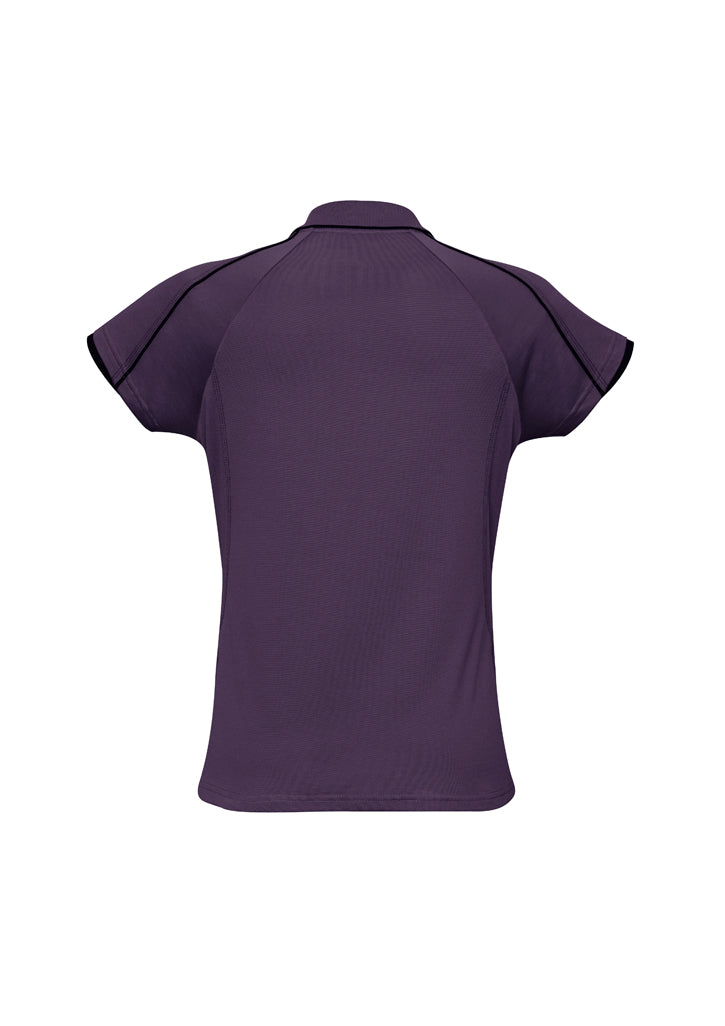 Blade Womens Short Sleeve Polo - Grape/Black - Back