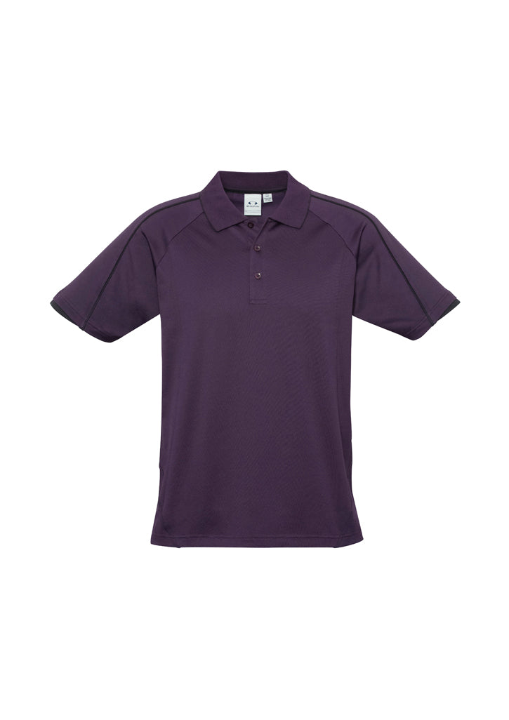 Blade Mens Short Sleeve Polo - Grape/Black - Front
