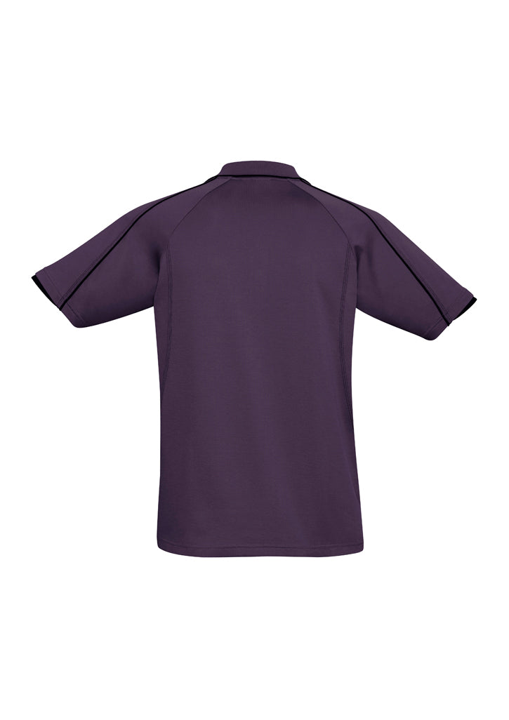 Blade Mens Short Sleeve Polo - Grape/Black - Back