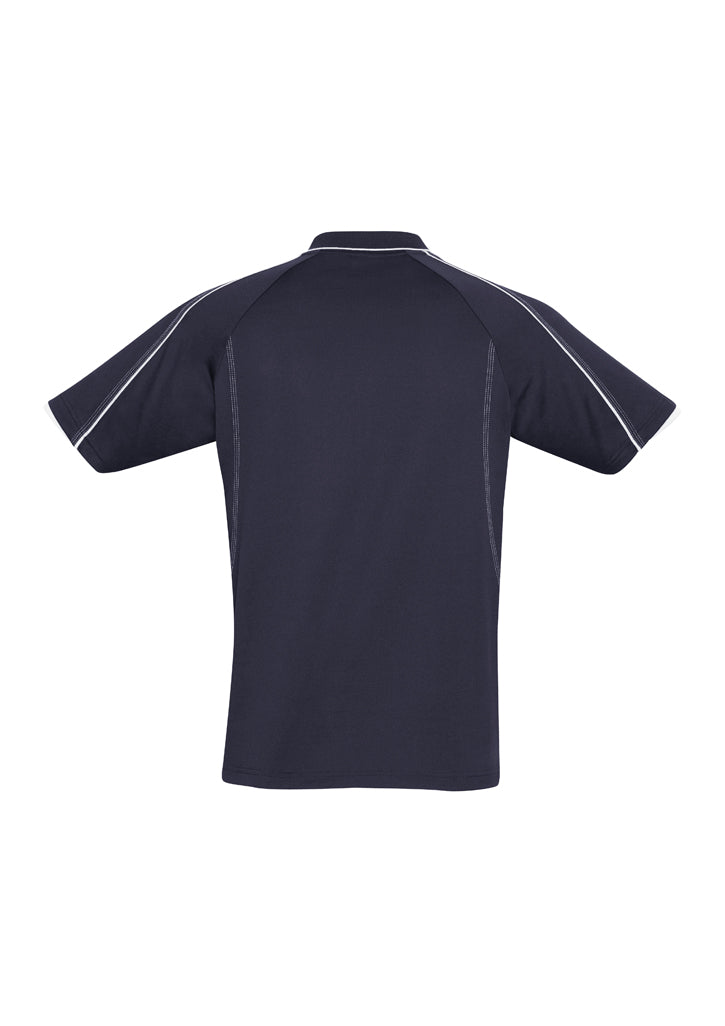 Blade Mens Short Sleeve Polo - Navy/White - Back
