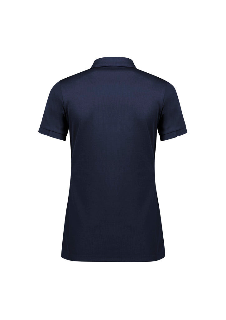Focus Womens Short Sleeve Polo - Navy/Navy - Back
