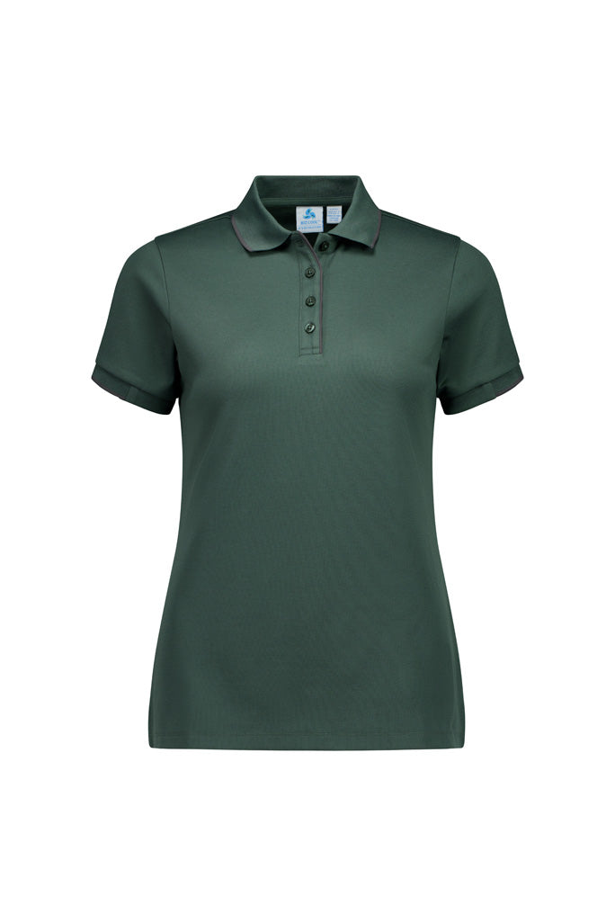 Focus Womens Short Sleeve Polo - Seafoam/Charcoal - Front