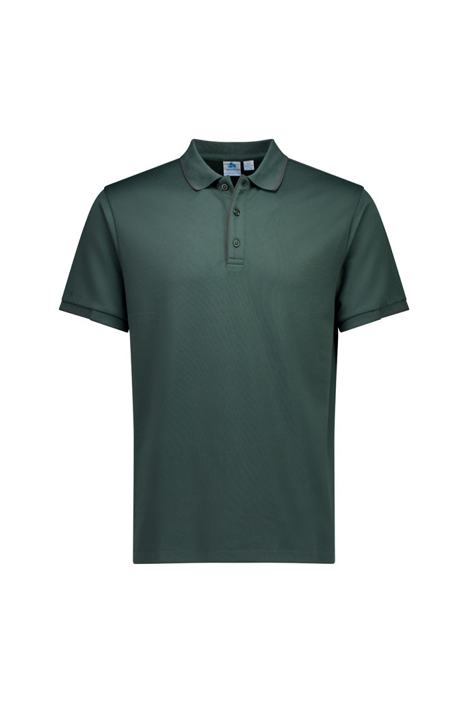 Focus Mens Short Sleeve Polo - Seafoam/Charcoal - Front
