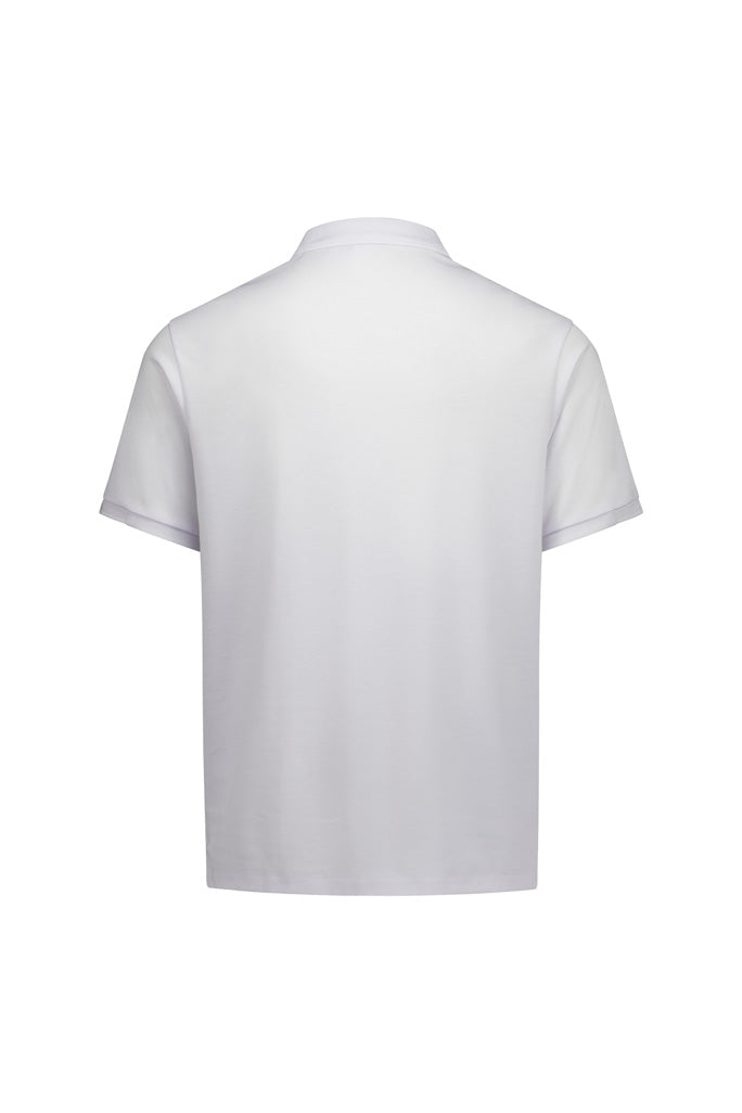 Focus Mens Short Sleeve Polo - White/White - Back