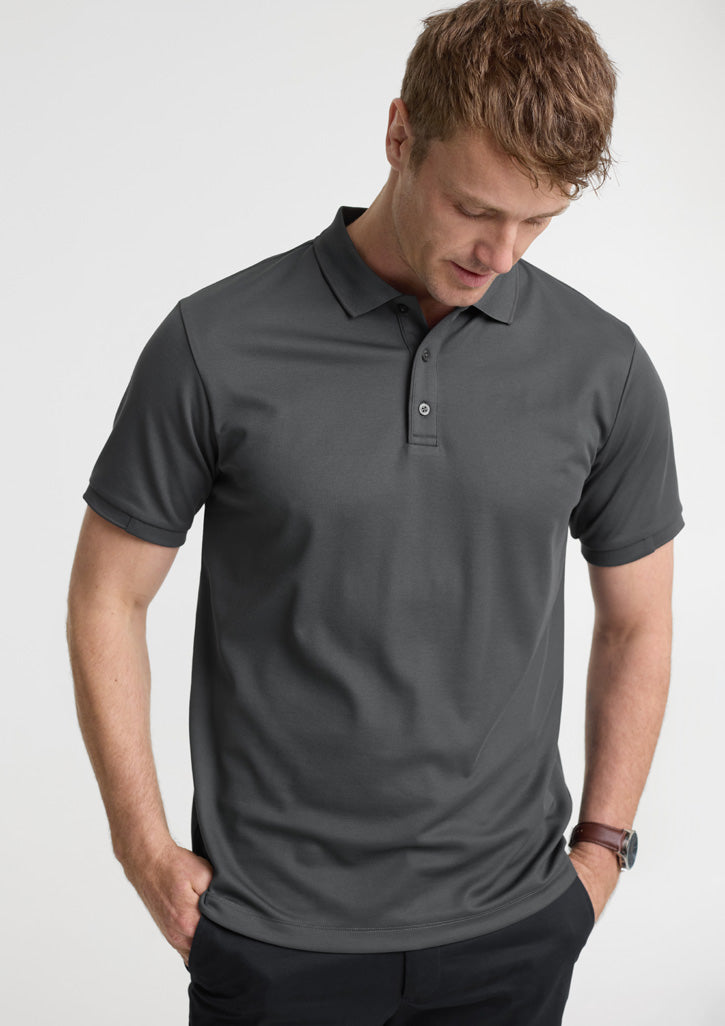 Focus Mens Short Sleeve Polo - Charcoal/Charcoal - Model