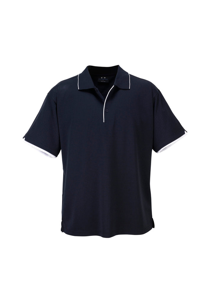 Elite Mens Short Sleeve Polo - Navy/White - Front