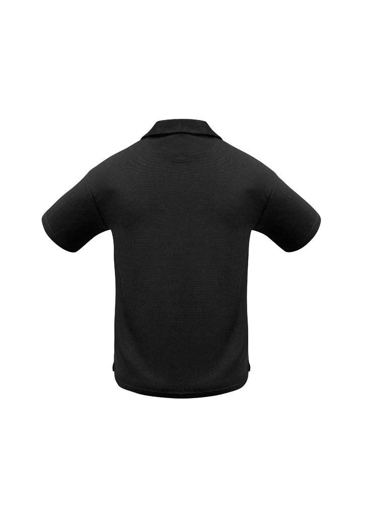 Micro Mens Waffle Short Sleeve Polo - Black - Back
