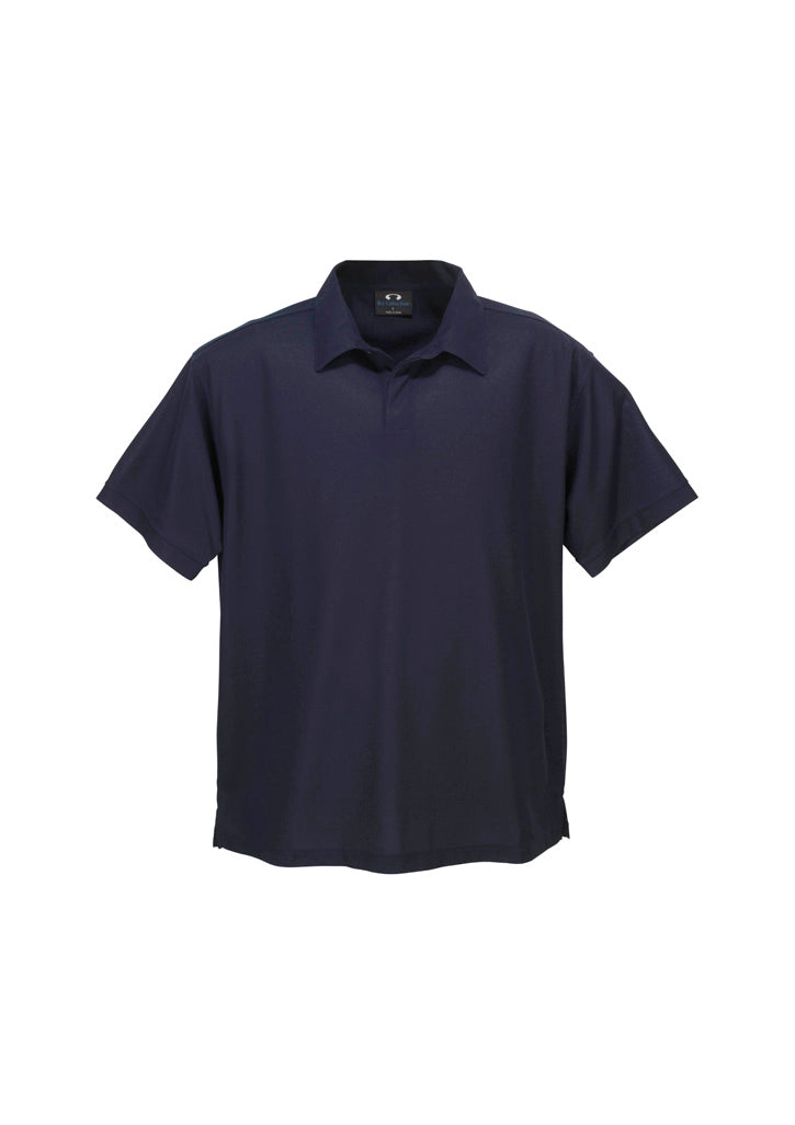 Micro Mens Waffle Short Sleeve Polo - Navy - Front