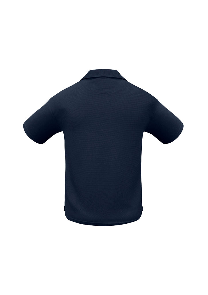 Micro Mens Waffle Short Sleeve Polo - Navy - Back