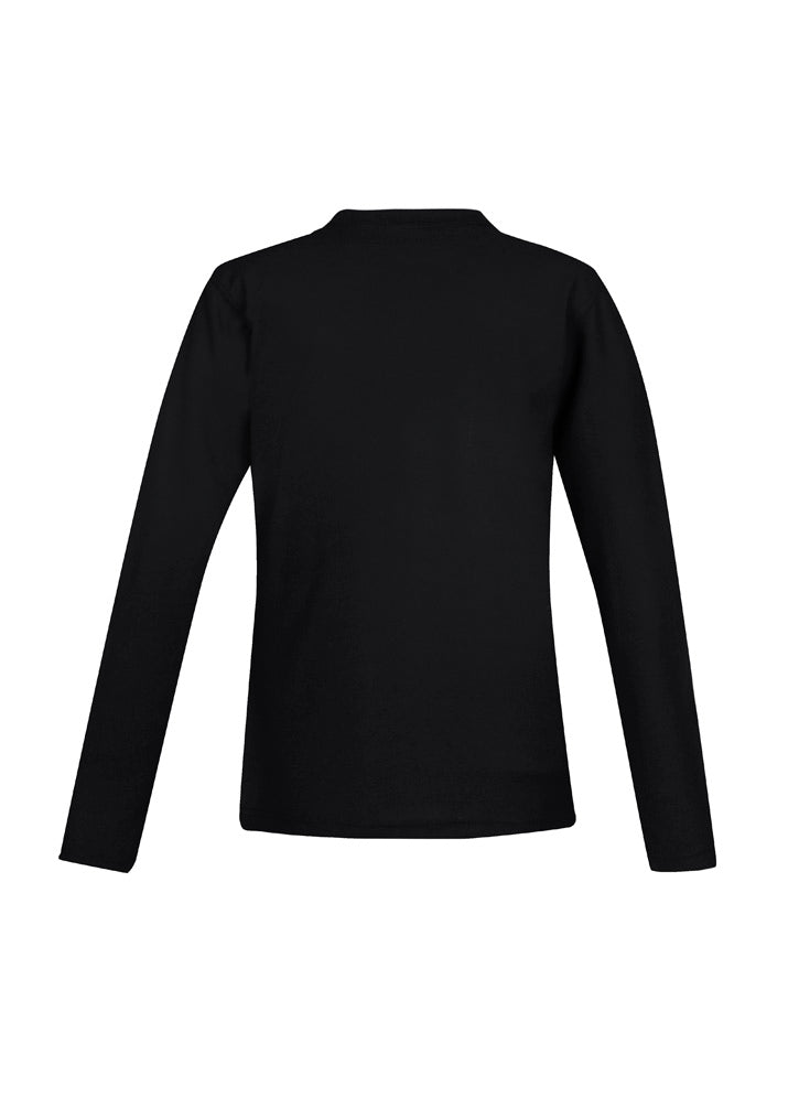 Crew Womens Long Sleeve Polo - Black - Back