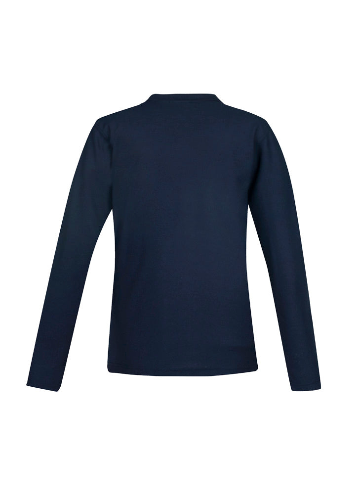 Crew Womens Long Sleeve Polo - Navy - Back