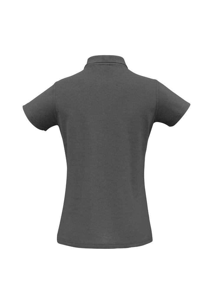 Crew Womens Short Sleeve Polo - Charcoal - Back