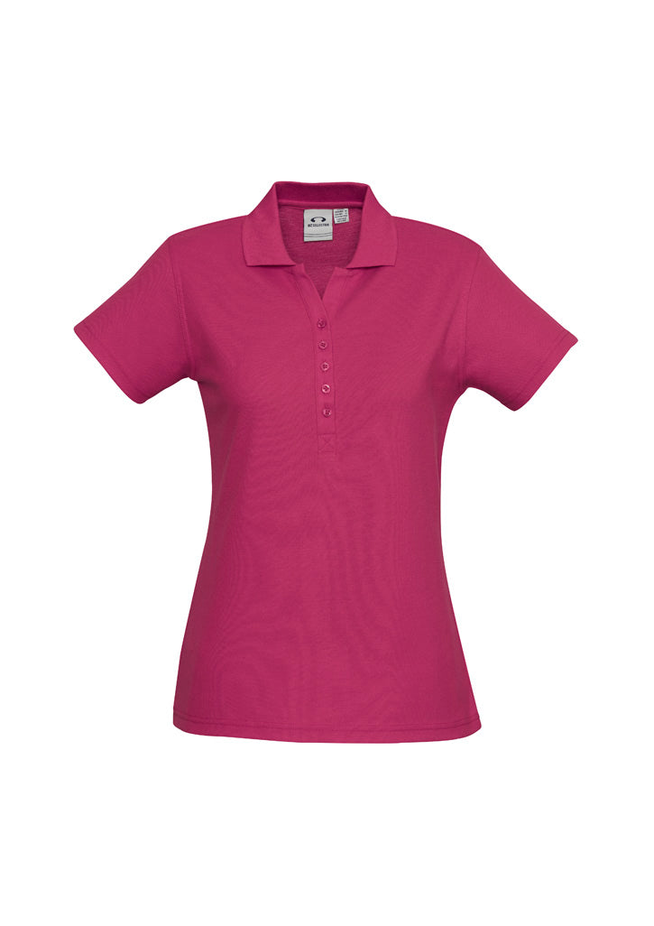 Crew Womens Short Sleeve Polo - Fuchsia - Front