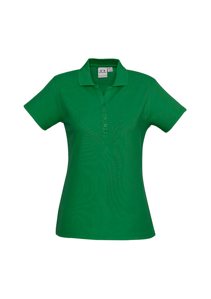 Crew Womens Short Sleeve Polo - Kelly Green - Front