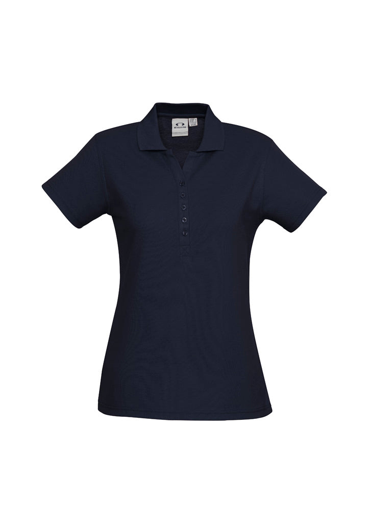 Crew Womens Short Sleeve Polo - Navy - Front