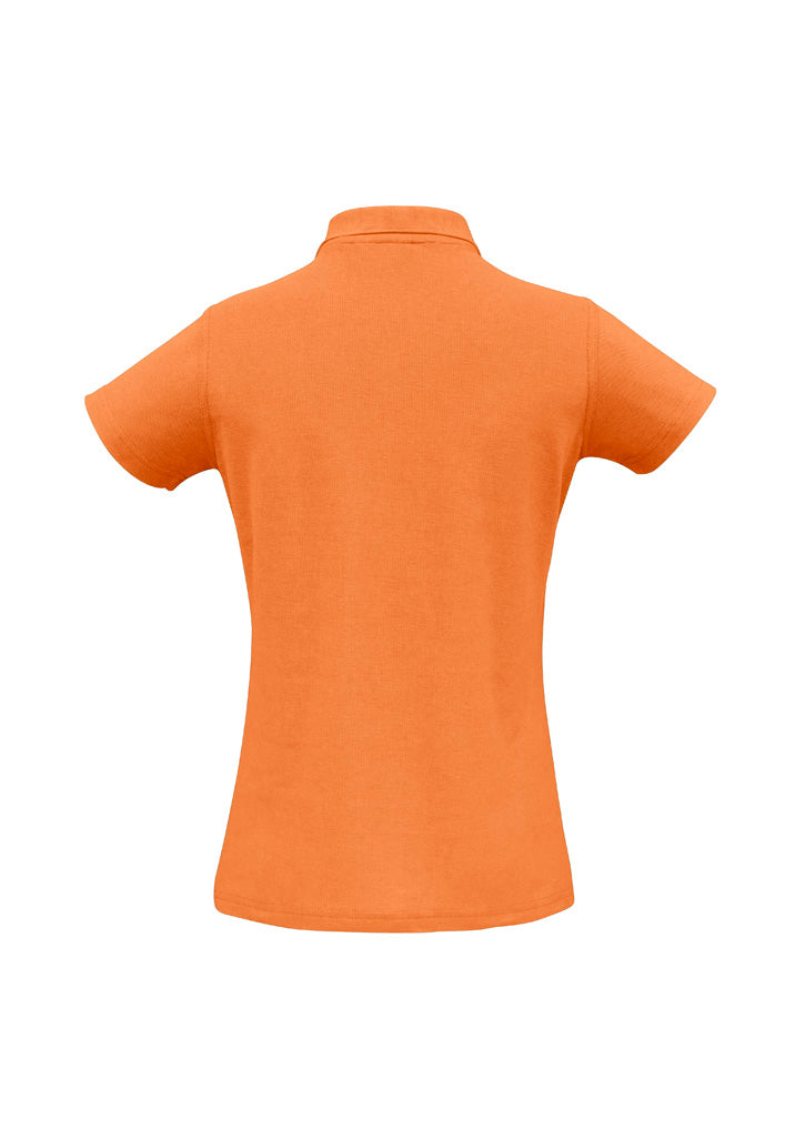 Crew Womens Short Sleeve Polo - Orange - Back