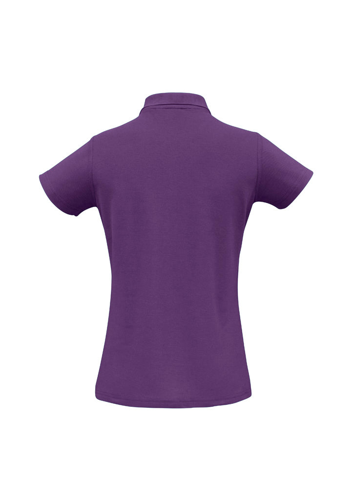 Crew Womens Short Sleeve Polo - Purple - Back