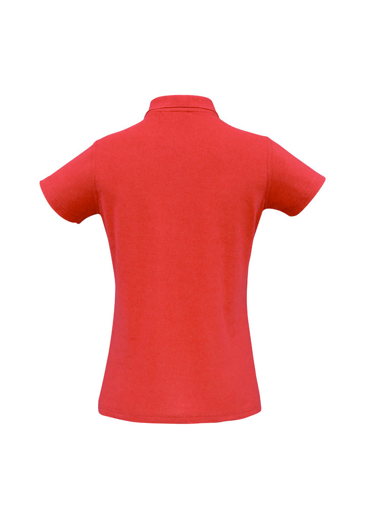 Crew Womens Short Sleeve Polo - Red - Back