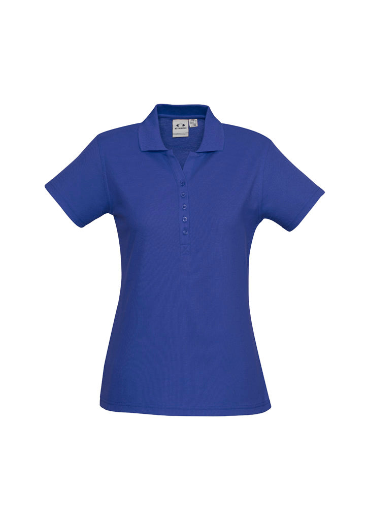 Crew Womens Short Sleeve Polo - Royal - Front