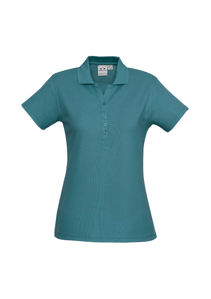 Crew Womens Short Sleeve Polo - Teal - Front