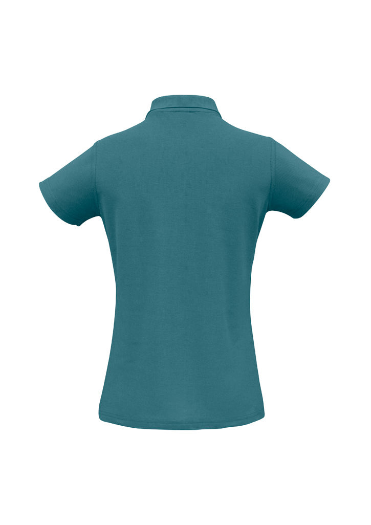 Crew Womens Short Sleeve Polo - Teal - Back