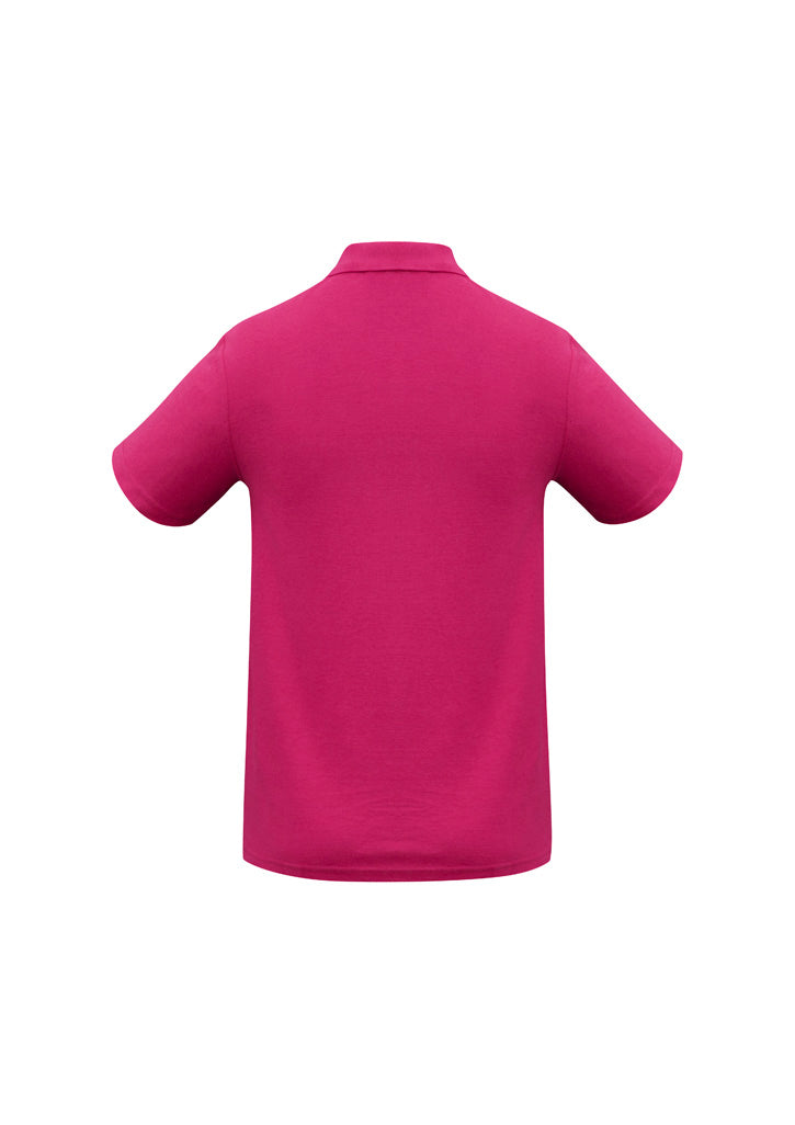 Crew Mens Short Sleeve Polo - Fuchsia - Back