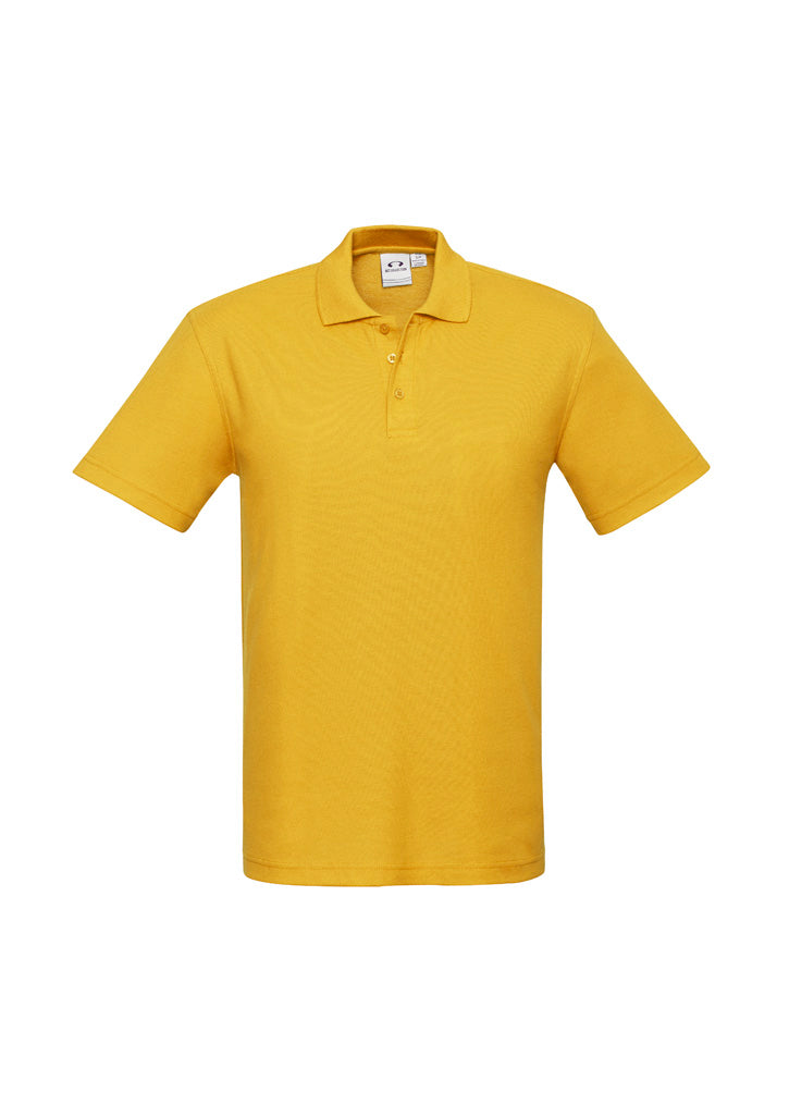 Crew Mens Short Sleeve Polo - Gold - Front