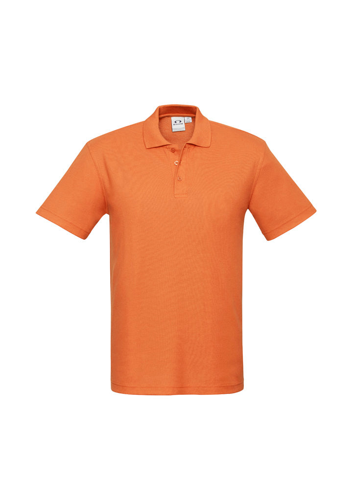 Crew Mens Short Sleeve Polo - Orange - Front