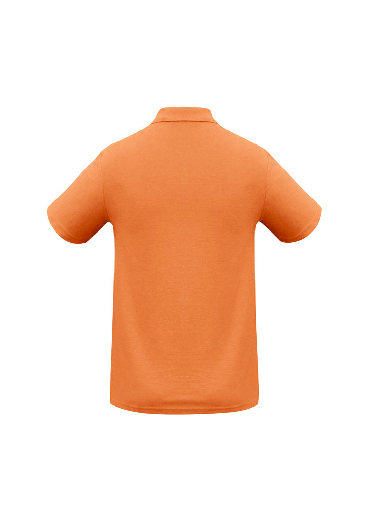 Crew Mens Short Sleeve Polo - Orange - Back