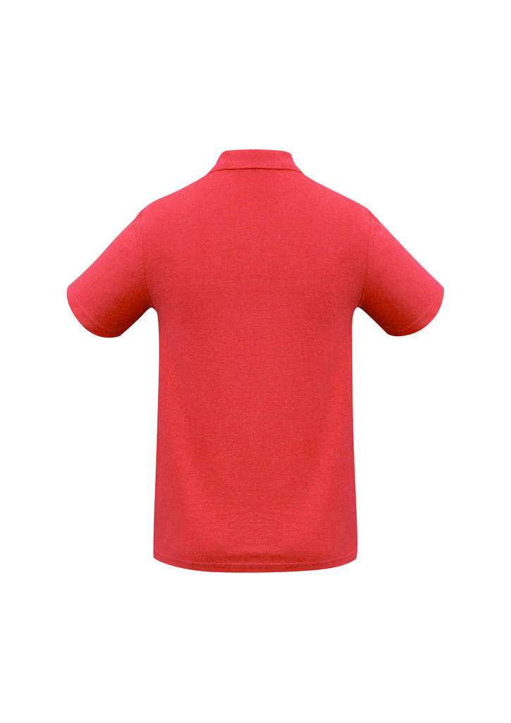 Crew Mens Short Sleeve Polo - Red - Back