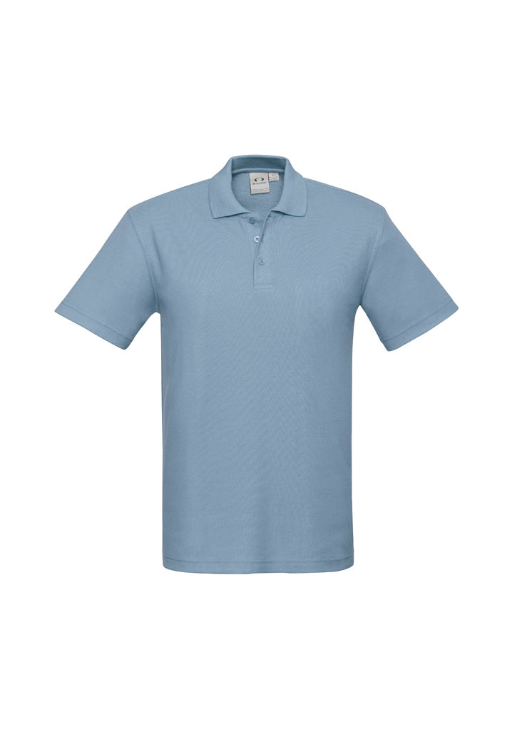 Crew Mens Short Sleeve Polo - Spring Blue - Front