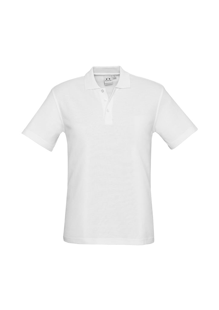 Crew Mens Short Sleeve Polo - White - Front