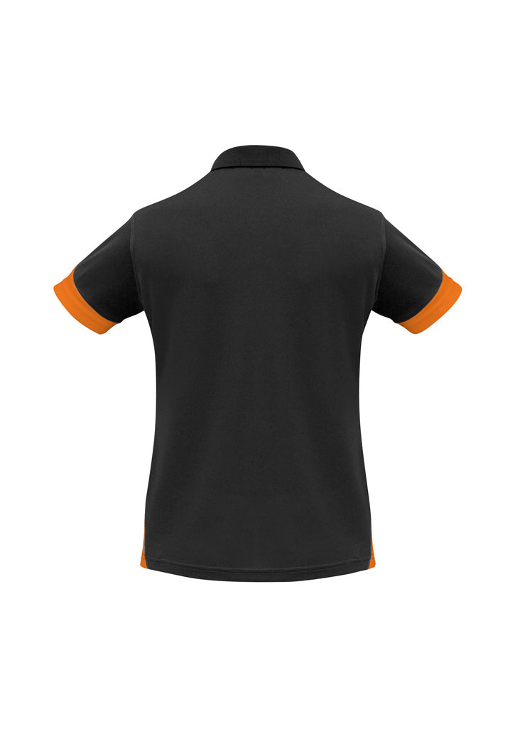 Talon Womens Short Sleeve Polo - Black/Orange - Back