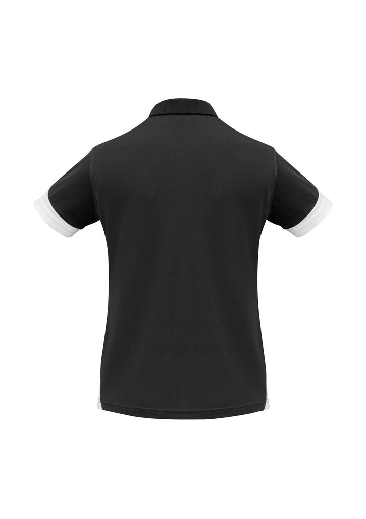 Talon Womens Short Sleeve Polo - Black/White - Back