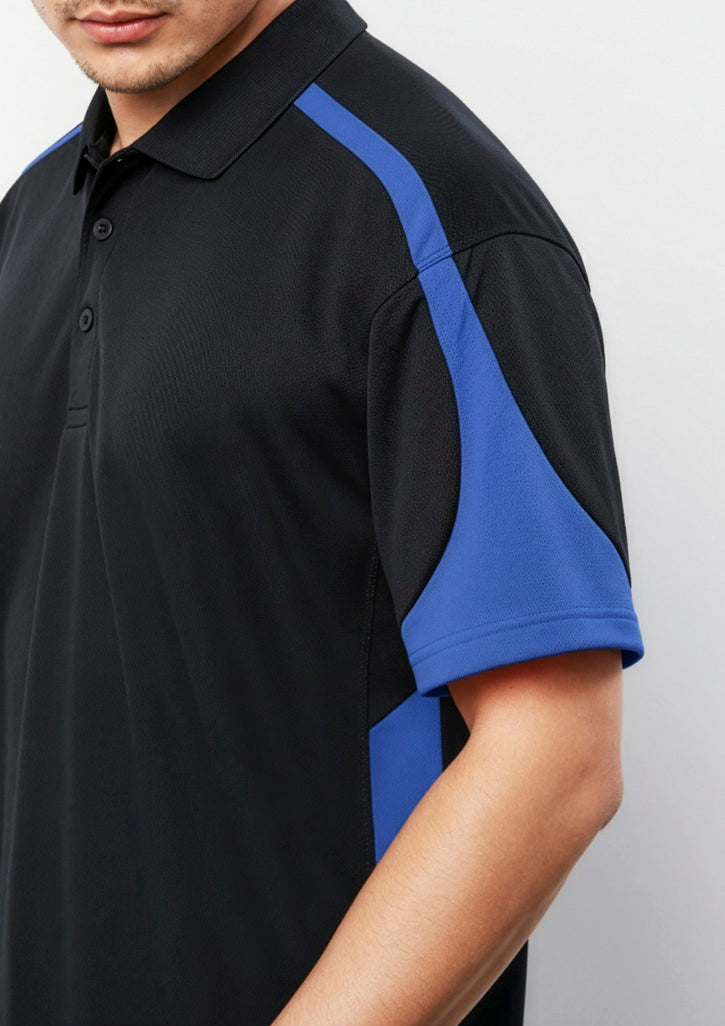 Talon Mens Short Sleeve Polo - Black/Royal - Model
